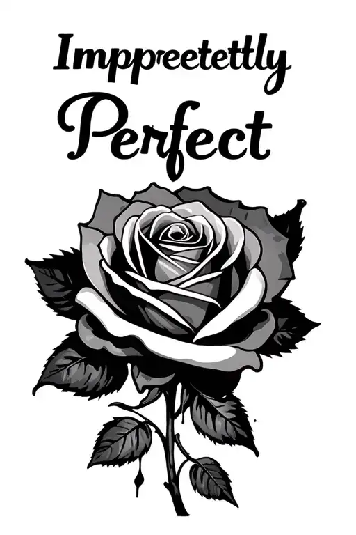 "Imperfectly Perfect" "Imperfectly Perfect" Bleeding rose intertwined tattoo design idea
