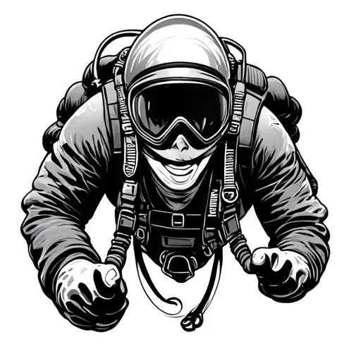skydiving and deep sea diving tattoo design idea