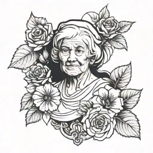 Grandmother Memorial tattoo design idea