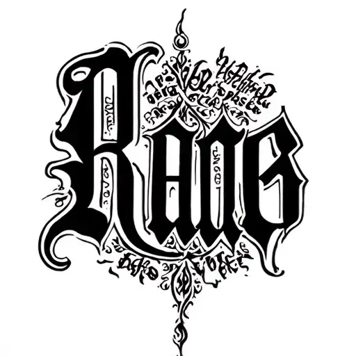 the word Rare written in old English font tattoo design idea