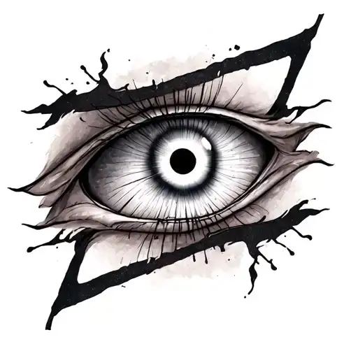 Realistic Itachi hypnotic sharingan tattoo design idea