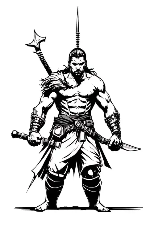 Overcoming adversity with a warrior tattoo design idea