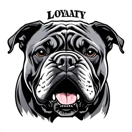 loyalty and american bully  tattoo design idea