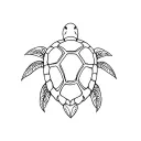 turtle flower palm tree tattoo design idea