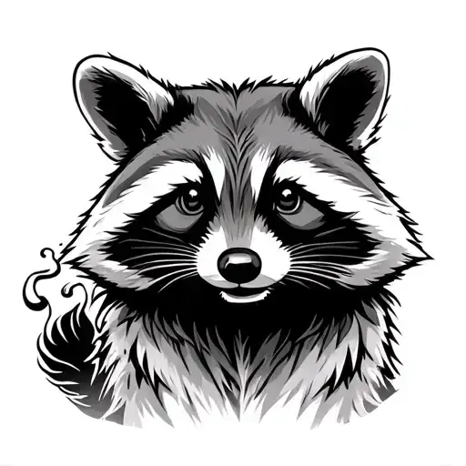 Celtic raccoon smoking tattoo design idea