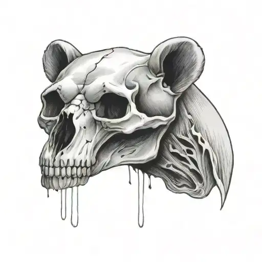 bear skull tattoo design idea