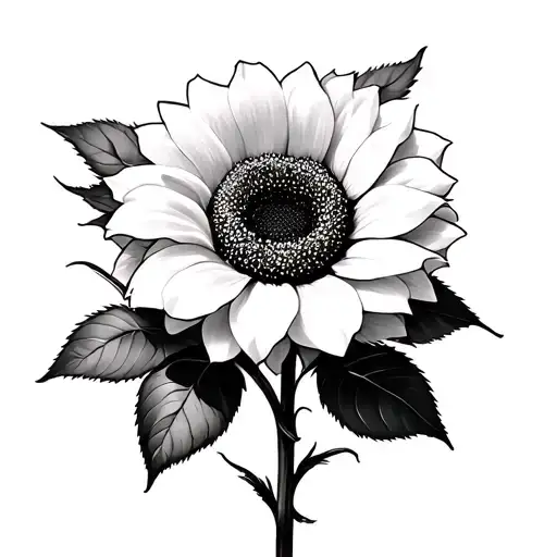 white rose and sunflower. a bit abstract design. for a man, so masculine design tattoo design idea