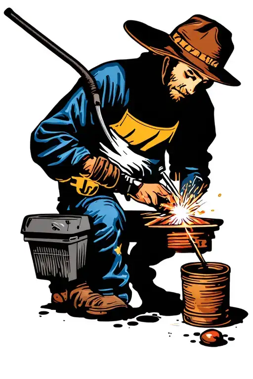 someone who is welding tattoo design idea