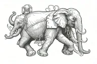 thomas edison electrocuting an elephant  tattoo design idea