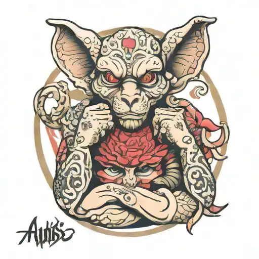 Aubis evil speak no evil tattoo design idea