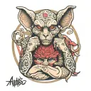 Aubis evil speak no evil tattoo design idea