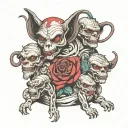 Aubis evil speak no evil tattoo design idea