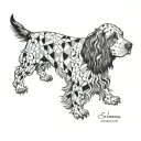 geometric cocker spaniel tattoo design idea