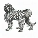 geometric cocker spaniel tattoo design idea