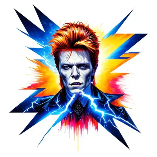 bowie lightning bolt with Ren Gill symbol tattoo design idea