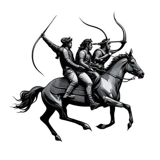 Taurus Capricorn and Sagittarius archer riding tattoo design idea