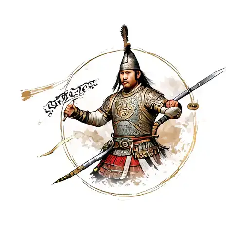 Mongol Warrior tattoo design idea