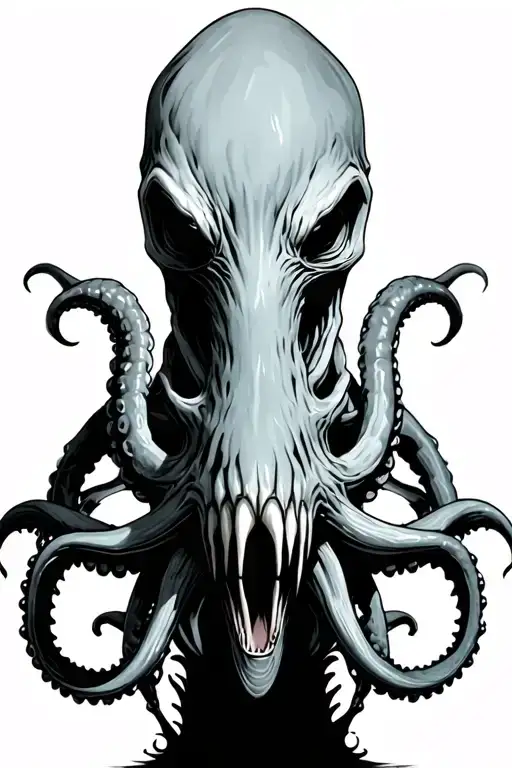 kraken black and grey tattoo design idea