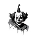 Sad evil clowns tattoo design idea