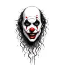 Sad evil clowns tattoo design idea