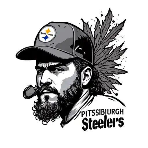 ganster ,Pittsburgh steelers country boy sobriety  tattoo design idea