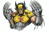 Wolverine claws with cyclops visor and gambit cards tattoo design idea