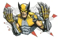 Wolverine claws with cyclops visor and gambit cards tattoo design idea