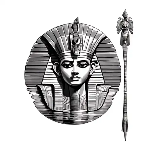 Egyptian spinx with the Nile River tattoo design idea