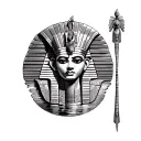 Egyptian spinx with the Nile River tattoo design idea