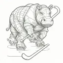 hockey hippo tattoo design idea