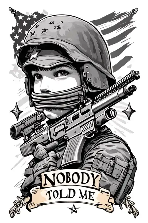 military, patriotic, war Nobody told me tattoo design idea