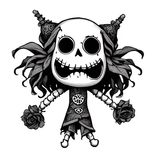 voodoo doll tattoo design idea