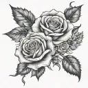 "one day at a time" write this with roses intertwined tattoo design idea