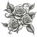 "one day at a time" write this with roses intertwined tattoo design idea