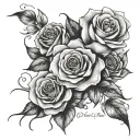 "one day at a time" write this with roses intertwined tattoo design idea