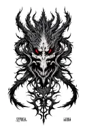 BELIAL with winds tattoo design idea