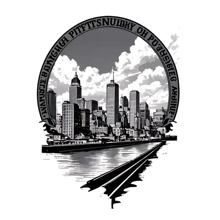 Pittsburgh Skyline tattoo design idea