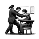 teacher beating student tattoo design idea
