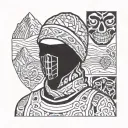 ski mask men tattoo design idea