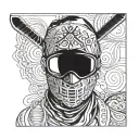 ski mask men tattoo design idea