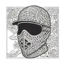 ski mask men tattoo design idea