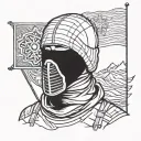 ski mask men tattoo design idea