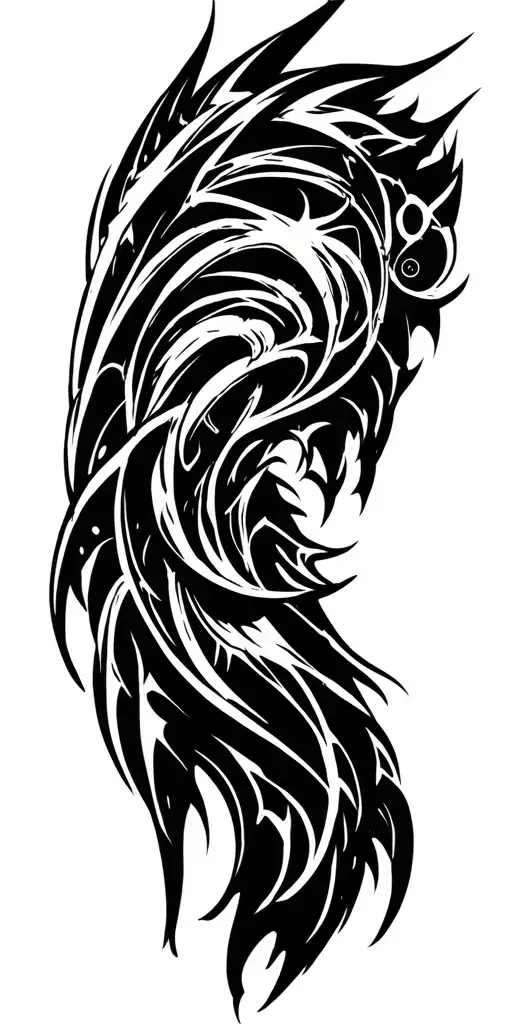 tribal design inspired by paul booth tattoo design idea