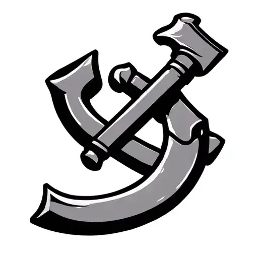 Socialist sickle and hammer tattoo design idea