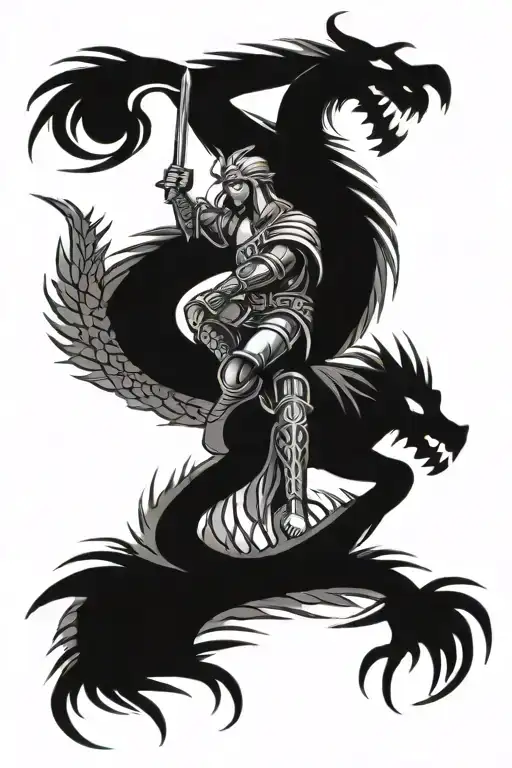 saint George killing the dragon filipino tribal tatoo tattoo design idea