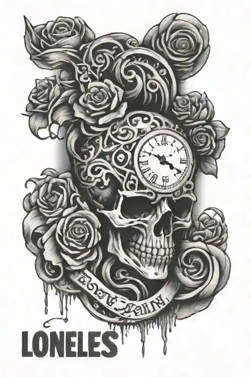 a tattoo design with word loneliness pain tattoo design idea