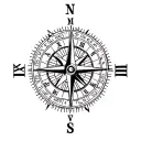 compass with roman numeral birthdays 8 8 2000, 17 1 2017, 20 2 2020 tattoo design idea