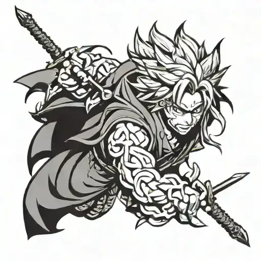 demon slayer rengoku tattoo design idea