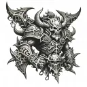 warhammer 40k chaos demon tattoo design idea