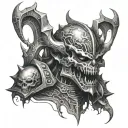 warhammer 40k chaos demon tattoo design idea